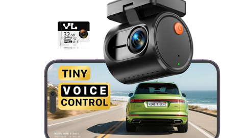 KAWA Caméra de Voiture 2K avec WiFi et Vision Nocturne