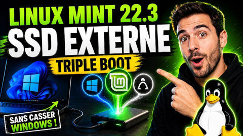 Installer Linux Mint 22.3 sur un disque dur externe : triple boot sans casser Windows !