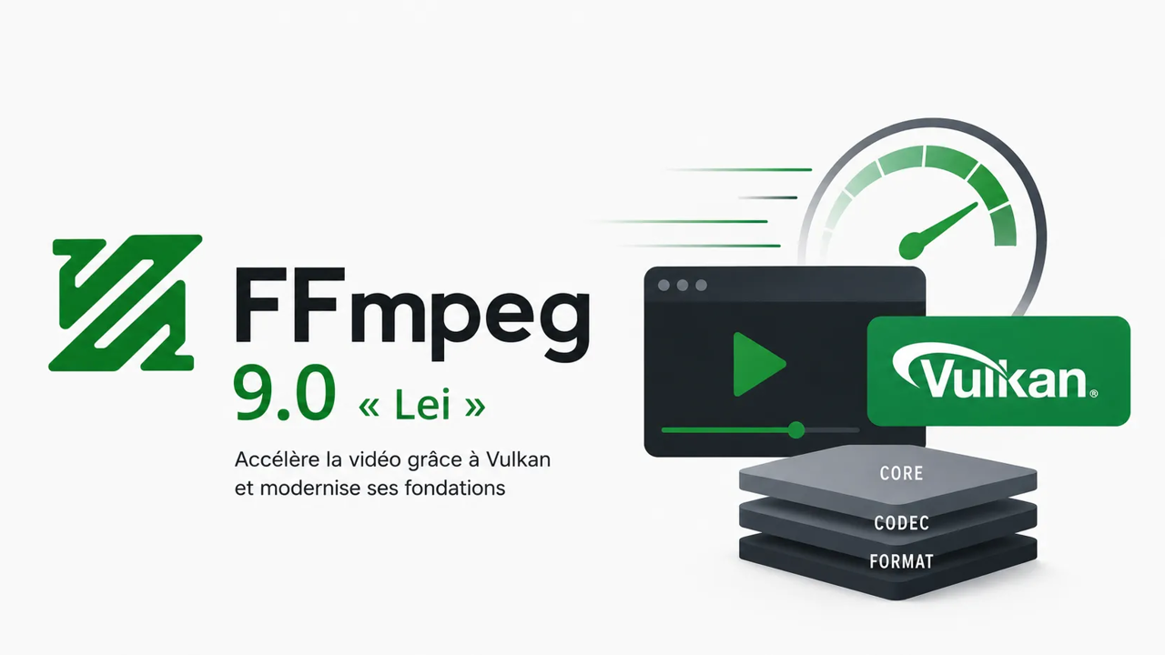 FFmpeg 9.0 « Lei » accélère la vidéo grâce à Vulkan et modernise ses fondations