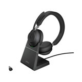 Casque PC Sans Fil Jabra Evolve2 65  avec Station de Charge - Adaptateur Bluetooth USB-C - Noir