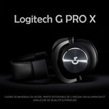 Promo sur le casque Gaming  Logitech G PRO X avec Micro BLUE VO!CE, DTS Headphone:X 7.1 compatible PC/PS/Xbox/Nintendo Switch