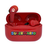 OTL Technologies Ecouteurs sans Fil Bluetooth V5.3 Super Mario avec boîtier de Chargement Rouge.