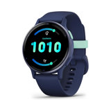 Garmin vívoactive 5 - Montre connectée GPS Sport et santé – Metallic Blue avec Bracelet Bleu Marine