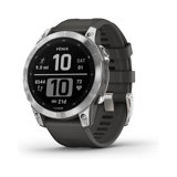 Garmin Fenix 7 - Montres GPS multisports connectée haute performance - Silver avec bracelet gris - Boitier 47mm