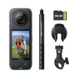 Caméra d'action 360° 8K Insta360 X4 Pack Moto - étanche, vidéo Grand Angle 4K, Perche à Selfie Invisible, protège-objectifs Amovibles