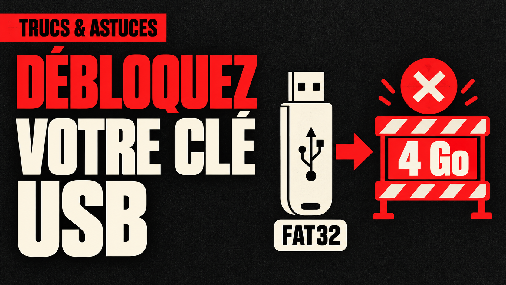 Clé USB : corriger l’erreur « Le fichier est trop volumineux pour le système de fichiers de destination »
