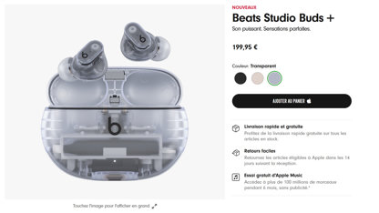Beats Studio Buds+ maintenant disponibles à l'achat sur la boutique Apple