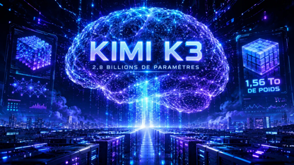 Moonshot met en ligne Kimi K3, un modèle d’IA géant de 2,8 billions de paramètres