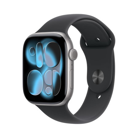 Apple Watch Series 11 - GPS 46 mm avec boîtier Gris sidéral et Bracelet Sport Noir