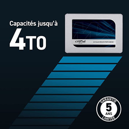 SSD interne 2.5" Crucial MX500 - 4To