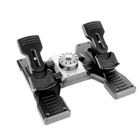 Logitech G Saitek Pro Flight Rudder Pedals pour Simulateur de Vol, Auto-Centrage USB, PC - Noir