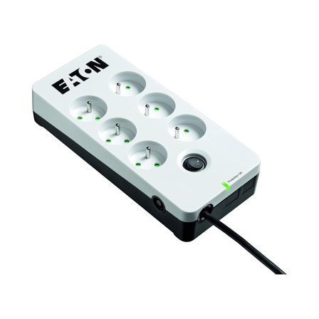 Multiprise/Parafoudre Eaton - Protection Box 6 FR - PB6F - 6 prises FR - Blanc & Noir
