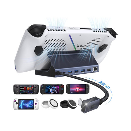 Station d'accueil 8 en 1 iVANKY pour Steam Deck OLED & ROG Alloy avec HDMI 4K@60Hz, Ethernet Gigabit, USB-A 3.0, Port USB-C de Charge 100W