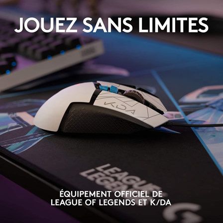 Souris gamer filaire Logitech G502 HERO K/DA Haute Performance avec capteur HERO 25K, LIGHTSYNC RVB
