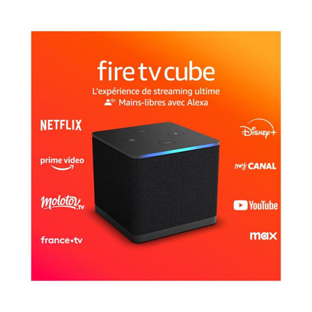 Amazon Fire TV Cube | Lecteur multimédia en streaming | Mains-libres avec Alexa | Wi-Fi 6E | 4K Ultra HD