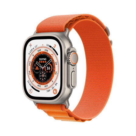 Montre connectée Apple Watch Ultra (GPS + Cellular, 49mm) - Boîtier en Titane avec Boucle Alpine Orange
