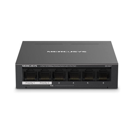 Mercusys TP-Link MS106LP Switch PoE+ 6 Ports avec 4 PoE+, 40W pour Tous Les Ports, 802.3af/at