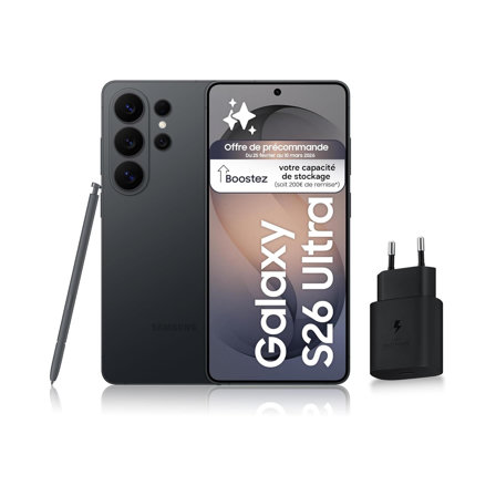 Samsung Galaxy S26 Ultra, Smartphone Android 5G avec Galaxy AI, 1 to, Chargeur Secteur Rapide 25W Inclus