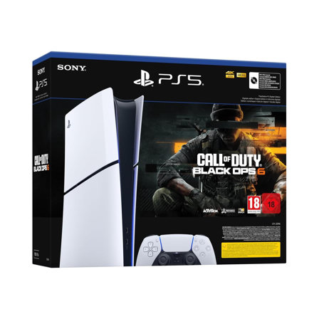 Pack Console Playstation Sony PS5 édition Numérique, avec 1 Manette Sans Fil DualSense + jeu Call of Duty : Black Ops 6 (code de téléchargement)