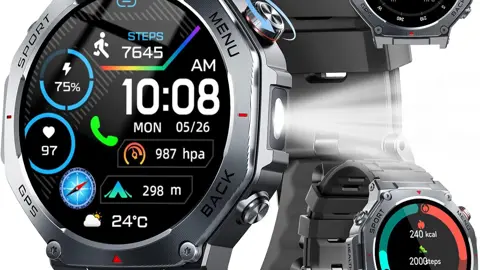 Jugeman Montre Connectée GPS Homme Femme 1.43" AMOLED