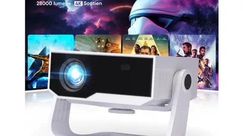 Videoprojecteur Intelligent Wielio Android 11, FHD 1080P Compatible 4K, WiFi6 & BT5.2, 28000 Lumens