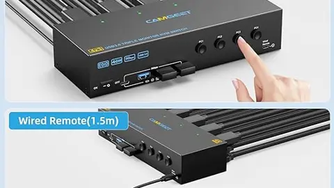 MLEEDA KVM Switch – Contrôlez 4 PC sur 3 écrans
