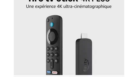 Amazon Fire TV Stick 4K Plus, avec prise en charge du Wi-Fi 6 et des technologies Dolby Vision/Atmos et HDR10+
