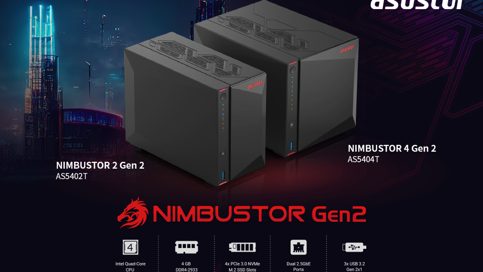 ASUSTOR présente sa nouvelle gamme de NAS Nimbustor Gen 2, performances et capacités améliorées au RDV