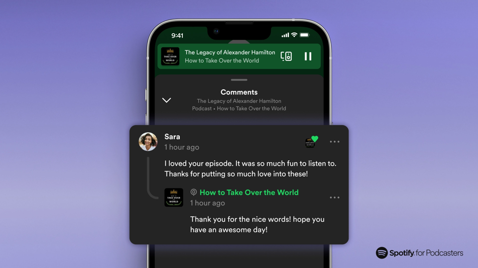 Spotify se met aux commentaires pour les podcasts, à la YouTube !