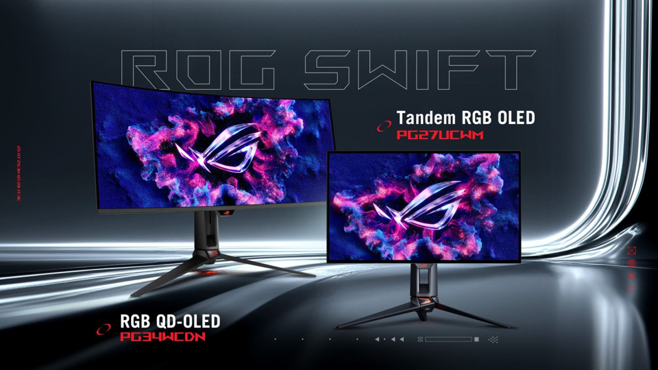 Asus ROG dévoile trois nouveaux moniteurs OLED RGB stripe ultra haut de gamme