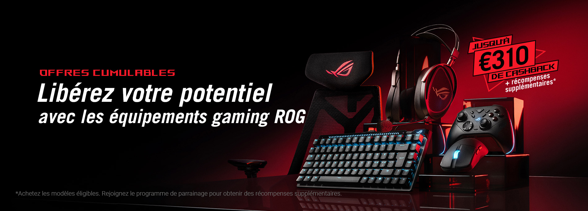 ASUS ROG lance son cashback gaming gear : jusqu’à 100 € remboursés et 10 % de bonus avec ce code promo