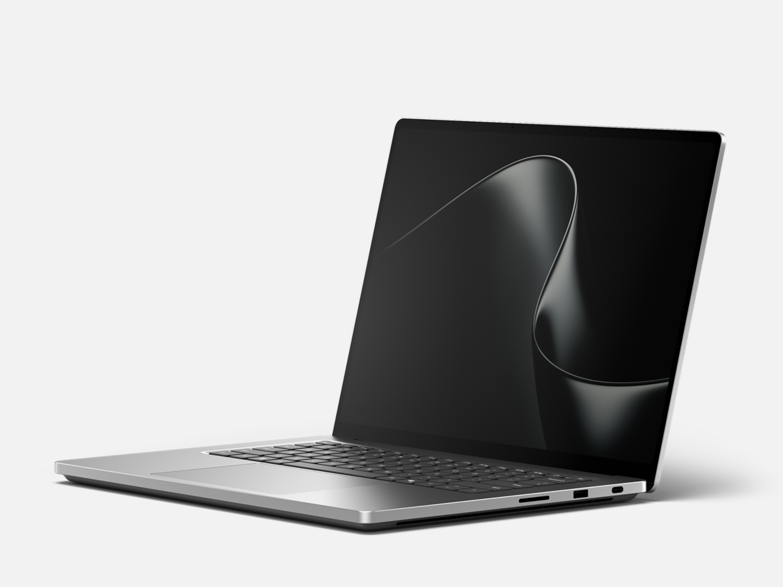 Surface Laptop Ultra en finition Platine, vu de trois quarts.