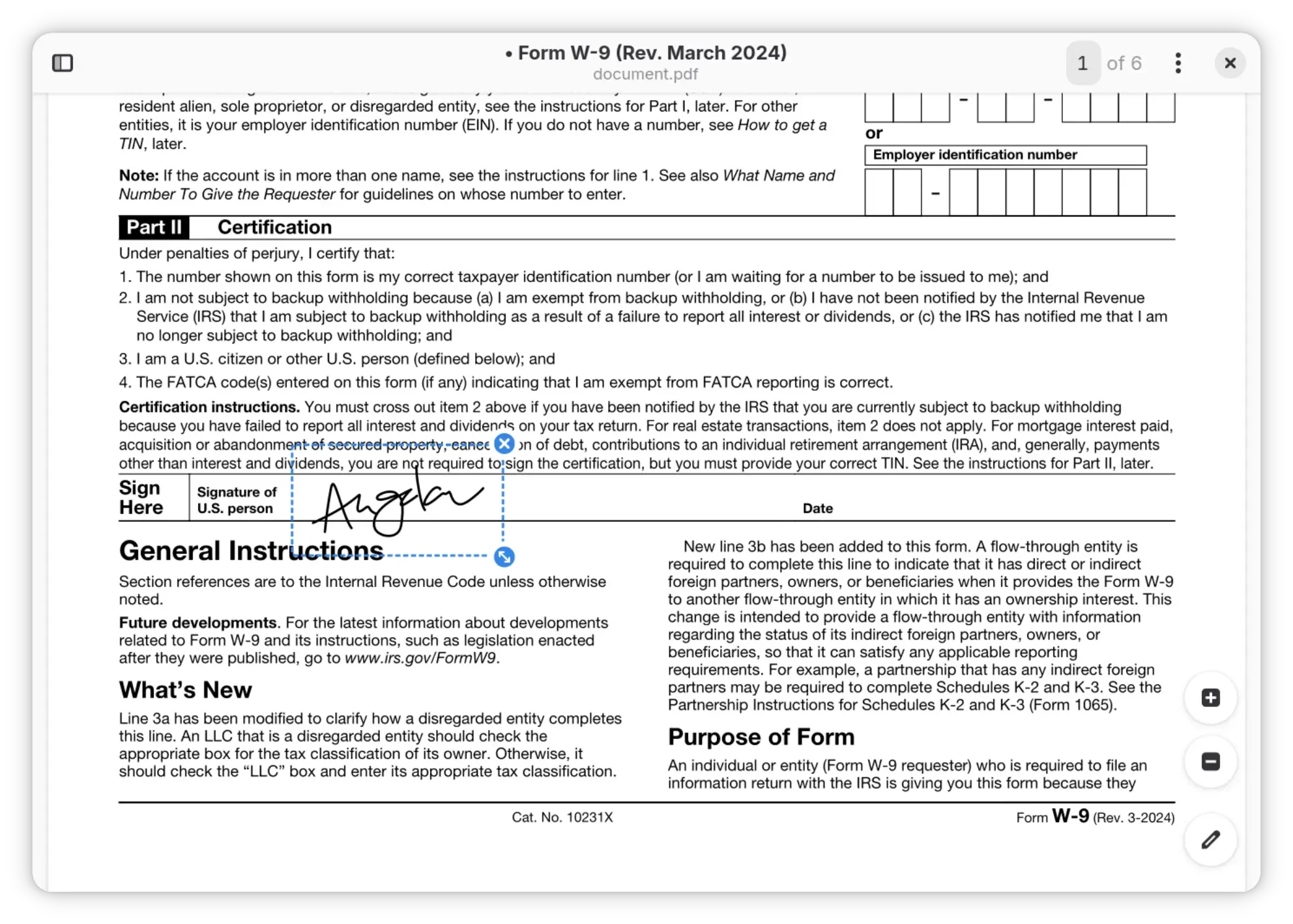 Ajout d’une signature visuelle à un document dans Papers de GNOME 51.