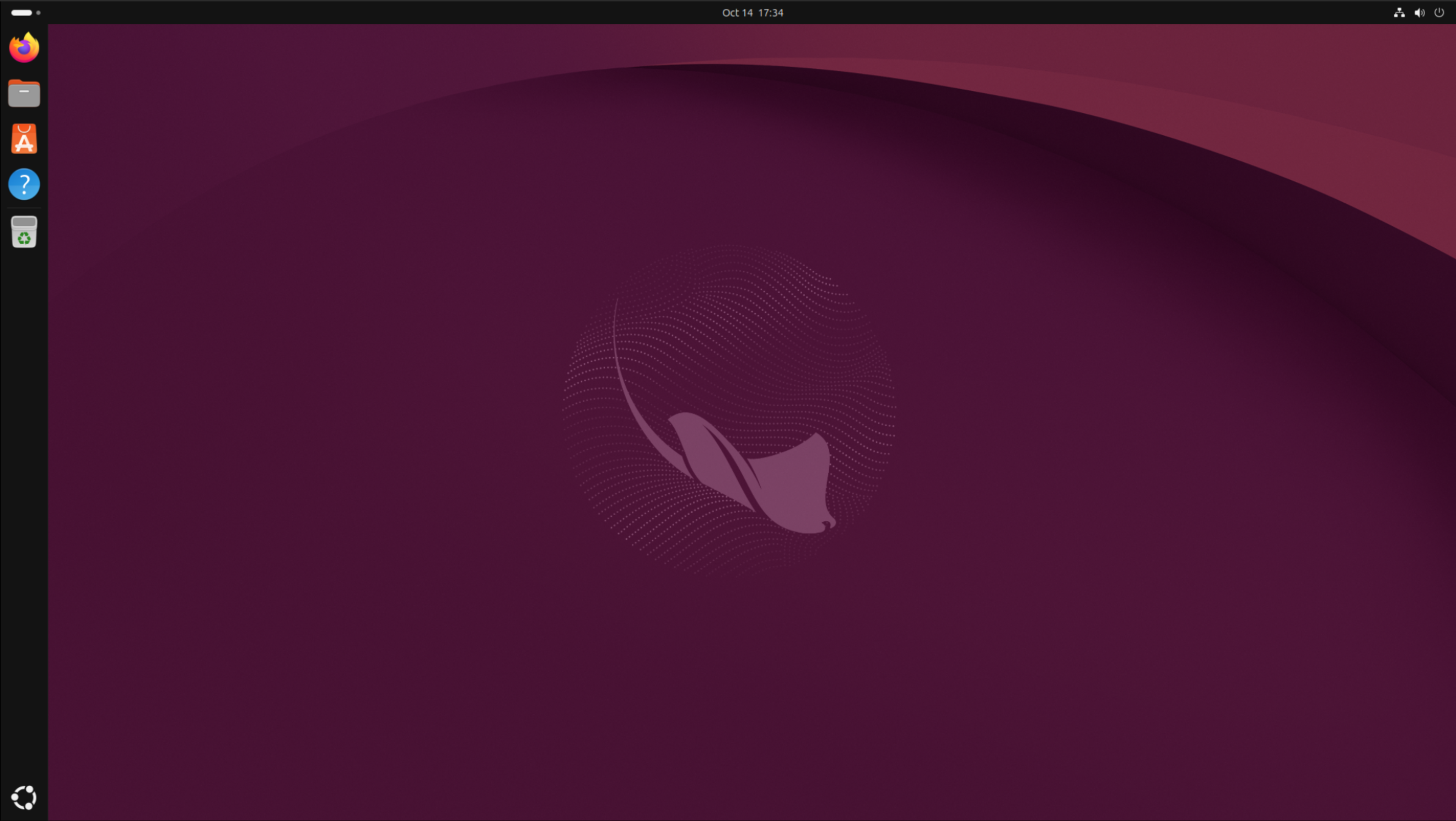 Bureau officiel d’Ubuntu 26.10 avec son fond d’écran Stonking Stingray.