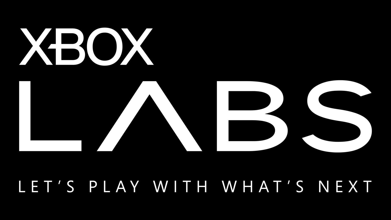 Visuel officiel Xbox Labs montrant une pièce graphique composée de cartes, objets de jeu et symboles Xbox.