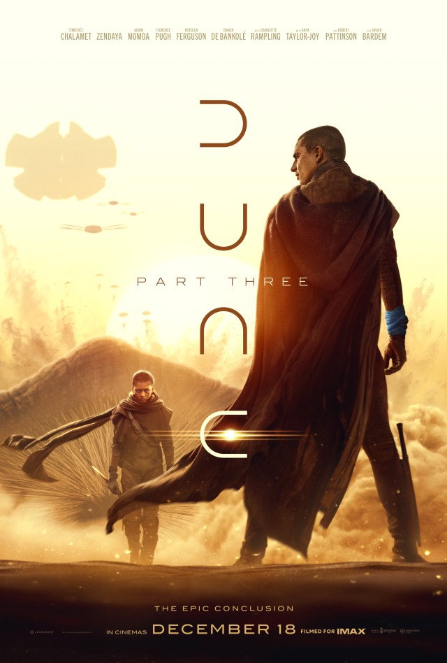 Affiche promotionnelle internationale de Dune : Troisième Partie.